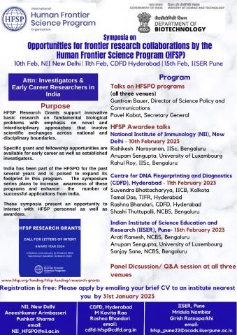 Opportunities for frontier research collaborations by the HFSP